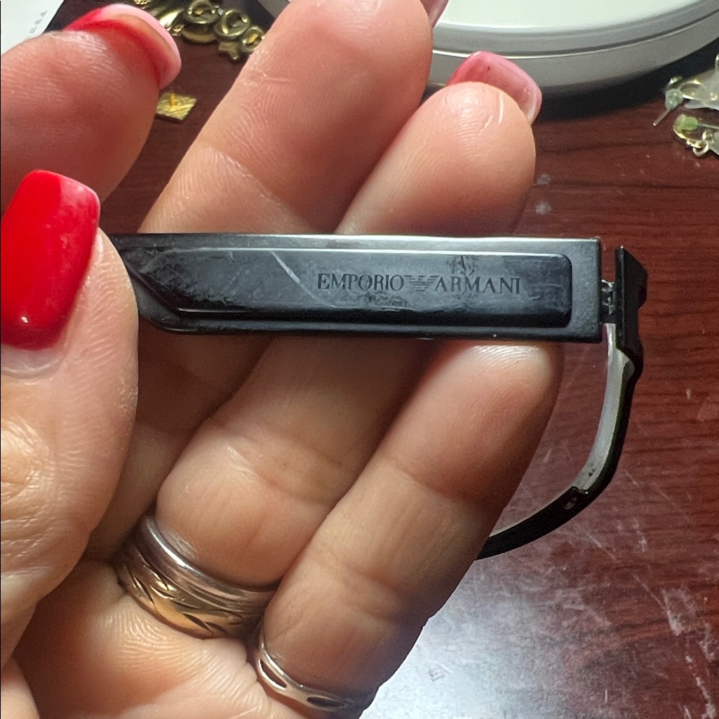Emporio Armani Black Sunglass Temple Arm With Logo, Make Your Own Prescription